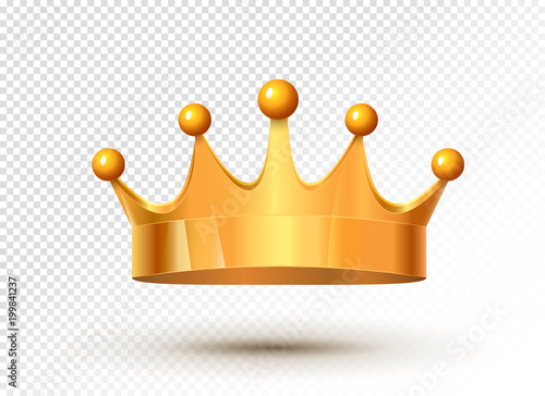 Golden king crown royal luxury isolated medieval monarch treasure. Metal gold crown authority