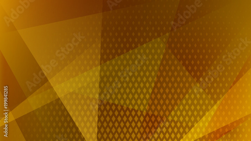 Abstract background of lines  polygons and halftone dots in yellow and orange colors