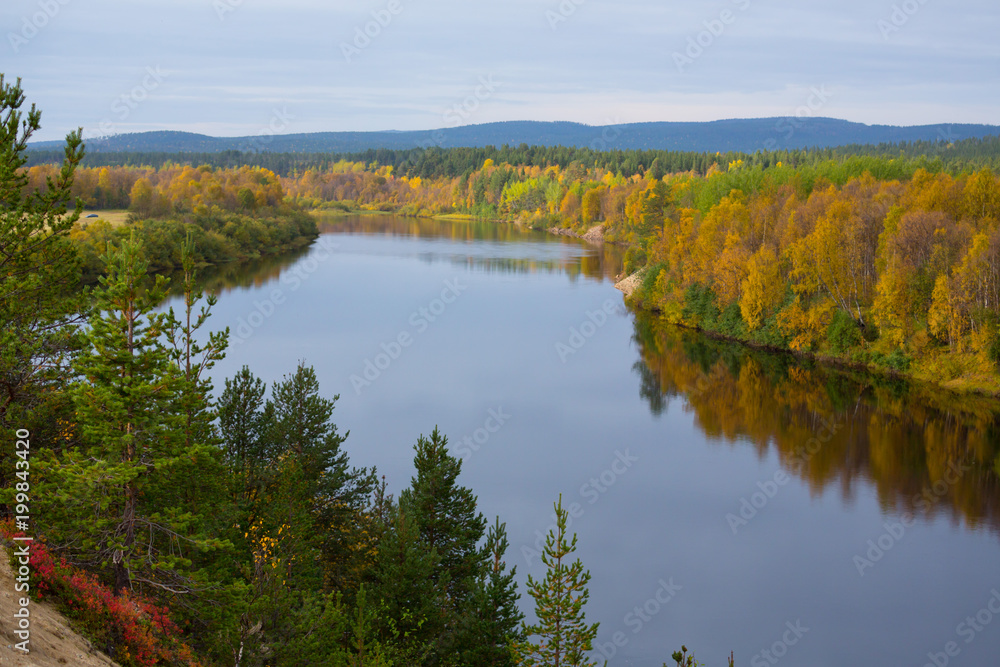 The Ivalo River on autumn colors