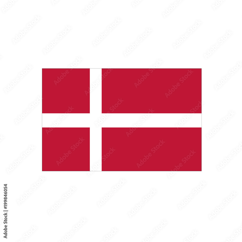 Flag of Denmark on a white background. Vector illustration. Flag of Denmark on a white background. Vector illustration.