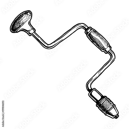 illustration of hand drill