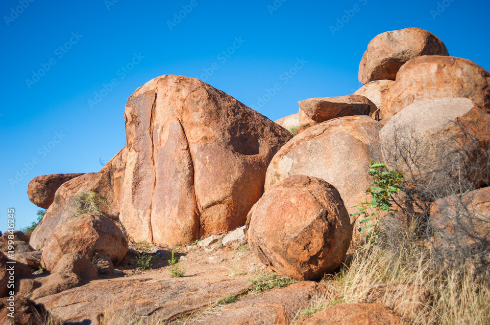 Big boulders against a blue sky. Big boulders against a blue sky.
