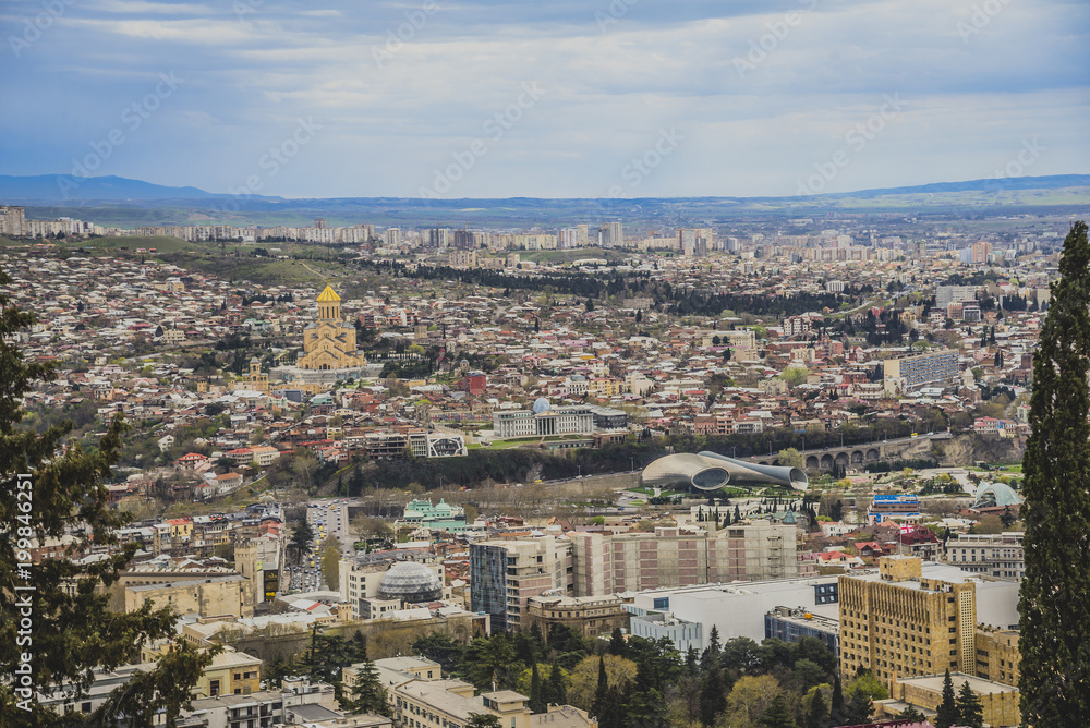 Panoramic view of Tbilisi town, Georgia