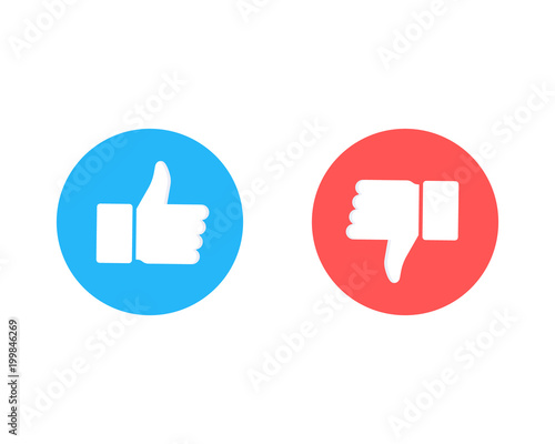 Like and dislike icons collection set. Thumbs up and thumbs down. Modern graphic elements for web banners, web sites, printed materials, infographics. Vector illustration isolated on white background.