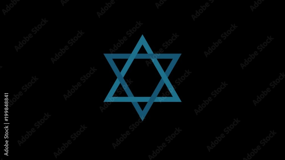 Star of david flat design animation icon Star of david flat design animation icon