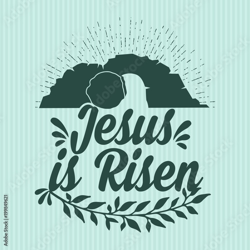Christian print. Jesus is risen