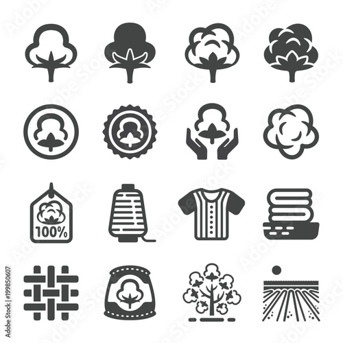 cotton icon set