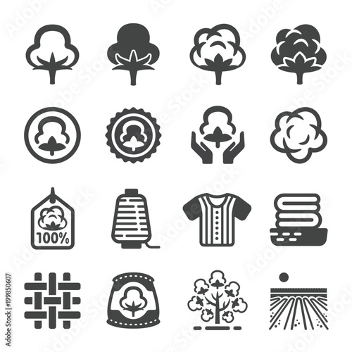 cotton icon set photo