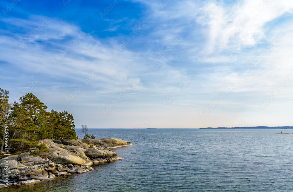 Stockholm archipelago in the Baltic Sea in springtime