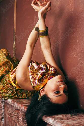 Принти на полотні portrait of beauty sensual young woman in oriental style luxury