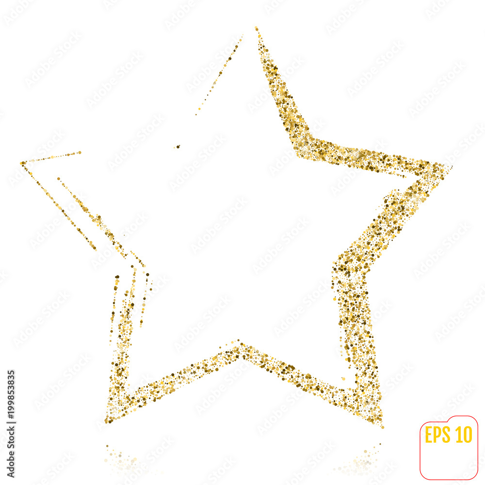 Golden star vector banner. Gold glitter star. Gold template star for banner, card, vip, exclusive, certificate, gift, luxury, privilege, voucher, store, present, shopping Golden star vector banner. Gold glitter star. Gold template star for banner, card, vip, exclusive, certificate, gift, luxury, privilege, voucher, store, present, shopping