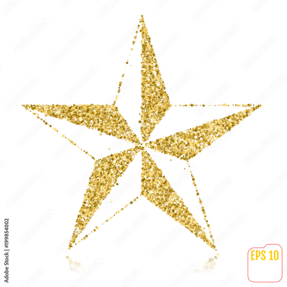 Golden Christmas star isolated on white background Golden Christmas star isolated on white background