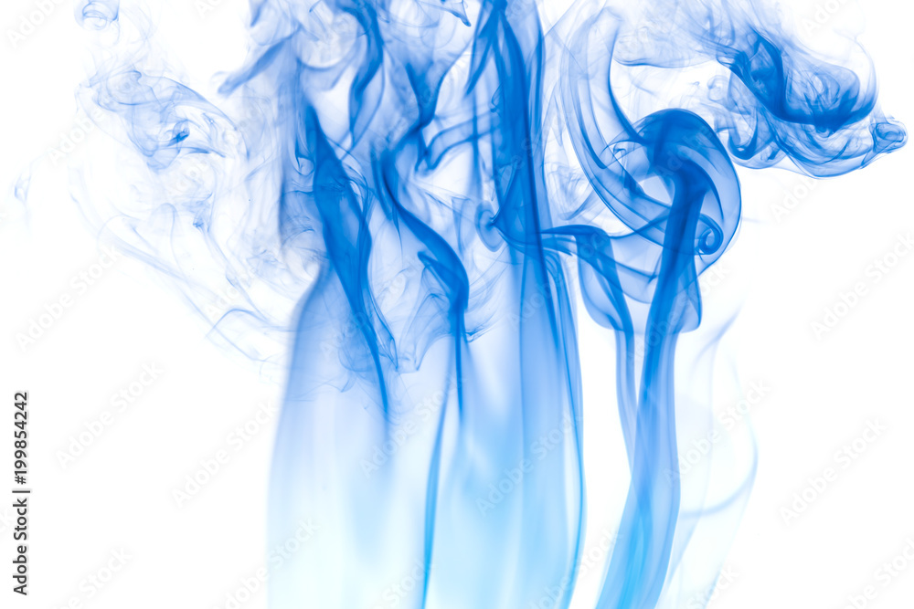 Blue smoke on white background Blue smoke on white background