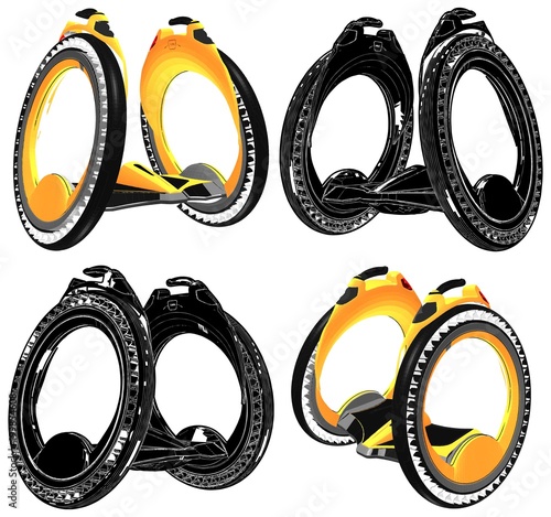 Segway Modern Electric Recreational Vehicle Vector. Modern electric alternative transport vehicle, ecology and environment concept.