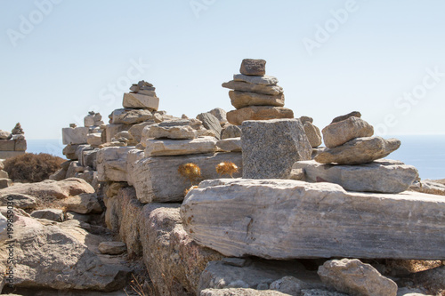 Rocks in vertical stacks