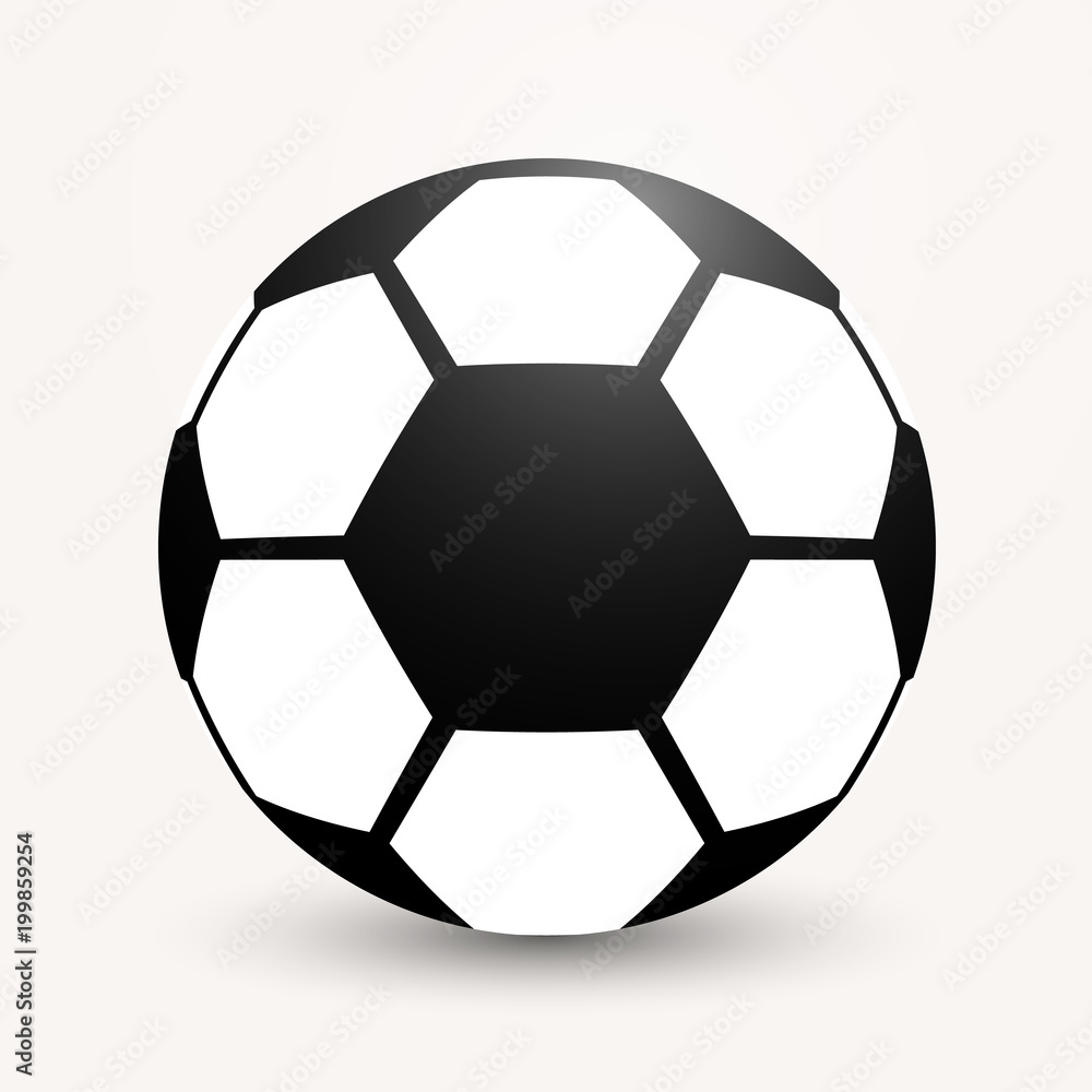 Fototapeta premium Soccer ball flat icon illustration on a gray background.