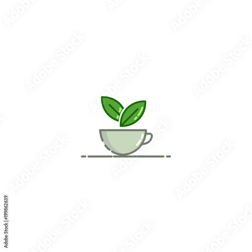 Tea Cup Vector Template Design Illustration