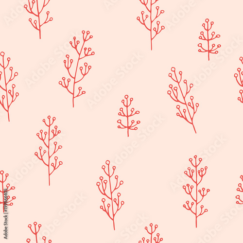 Floral doodle vector seamless pattern