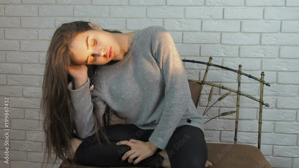 Beautiful girl in depression. The girl in the sunshine. Beautiful girl in depression. The girl in the sunshine.