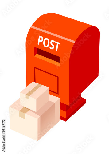 Vector icon postbox and package