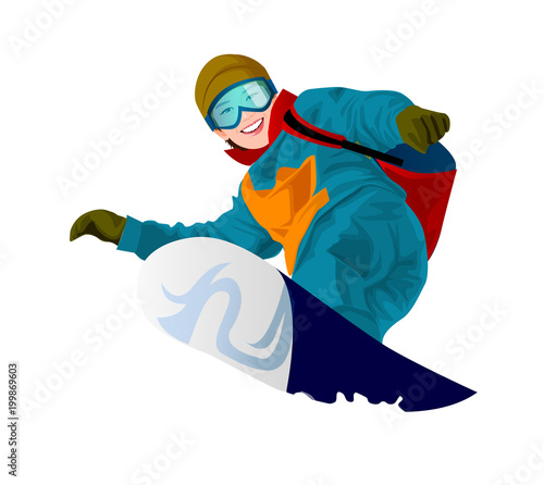 Portrait of man skiing in snow