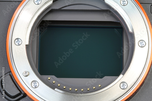 Digital mirrorless camera full frame sensor, macro shot photo