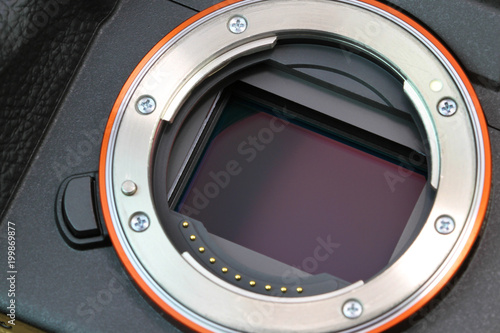 Digital mirrorless camera full frame sensor, macro shot photo