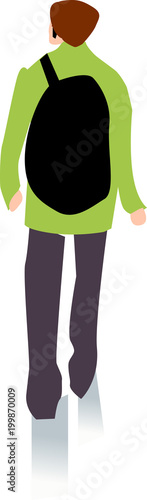 Side view of man walking
