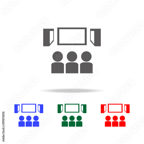 viewers in the cinema icon. Elements of cinema and filmography multi colored icons. Premium quality graphic design icon. Simple icon for websites, web design, mobile app