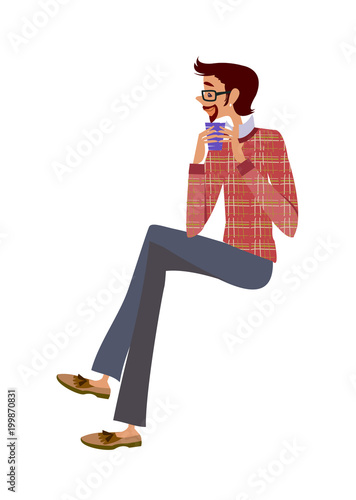 Side view of man holding cup