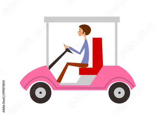 Side view of man sitting in car