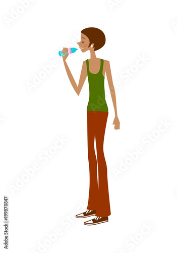 Close-up of man drinking water