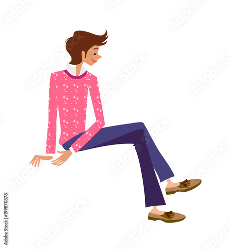 Side view of man sitting