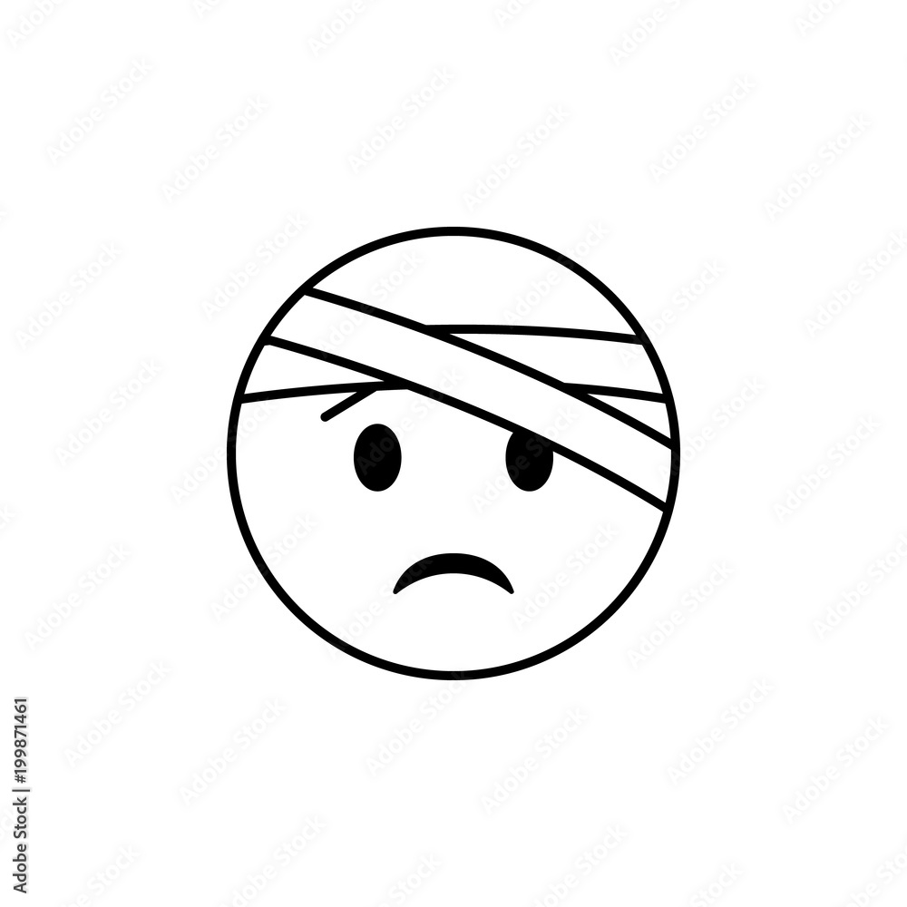 with bandaged head icon. Detailed set of avatars of professions icons. Premium quality line graphic design. One of the collection icons for websites, web design, mobile app