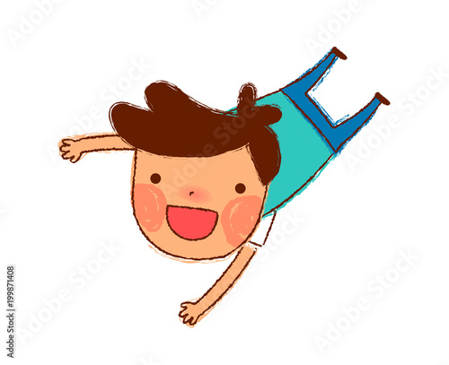 Close-up of boy jumping