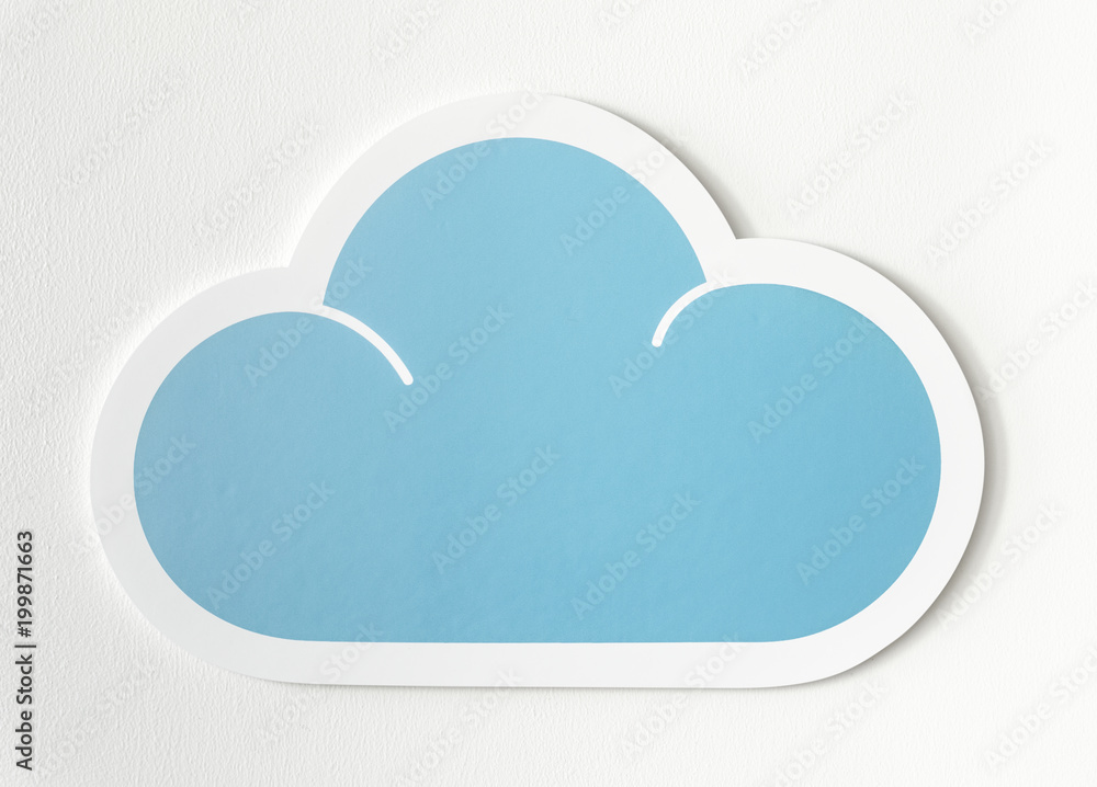 Blue cloud cut out icon Blue cloud cut out icon