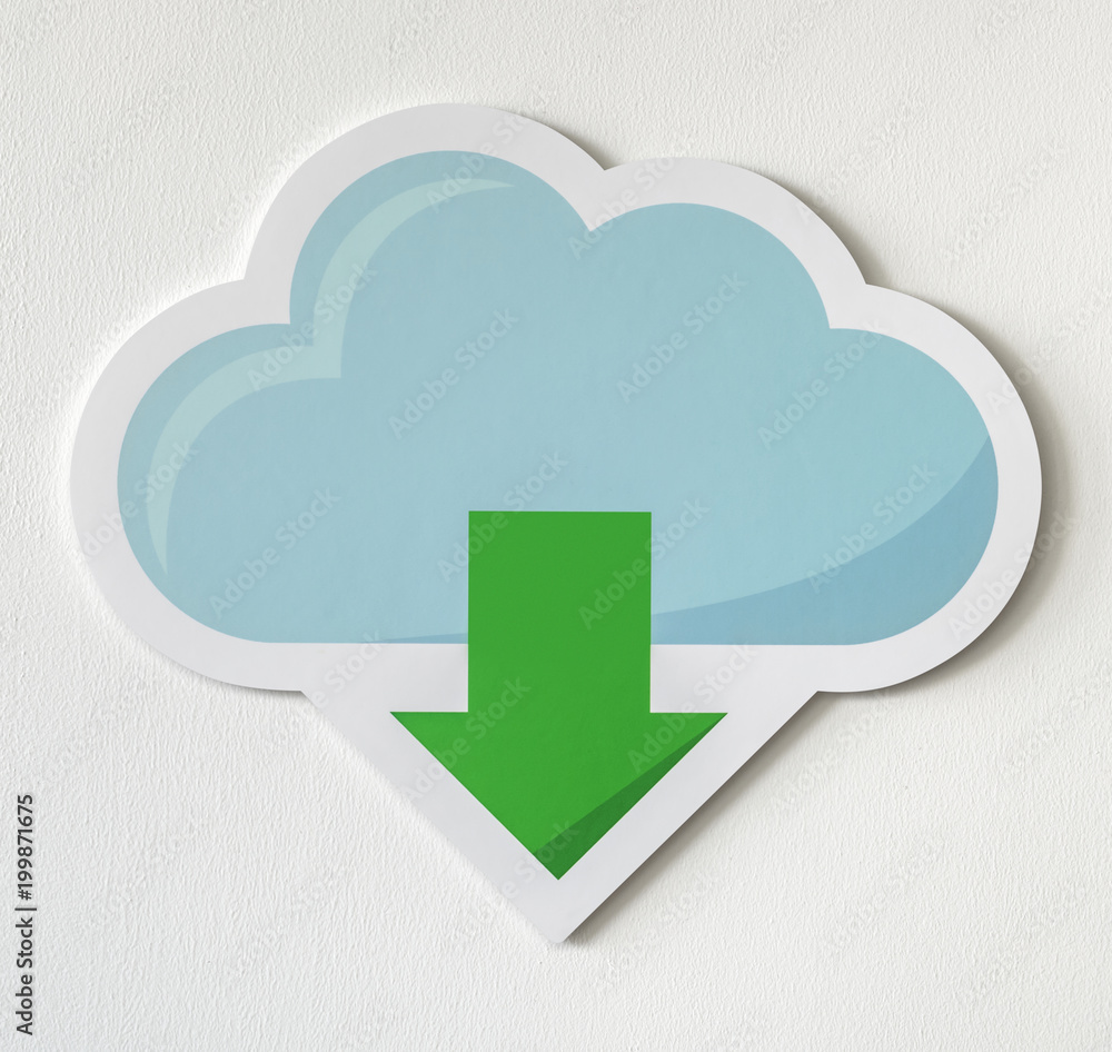 Cloud downloading icon technology graphic Cloud downloading icon technology graphic