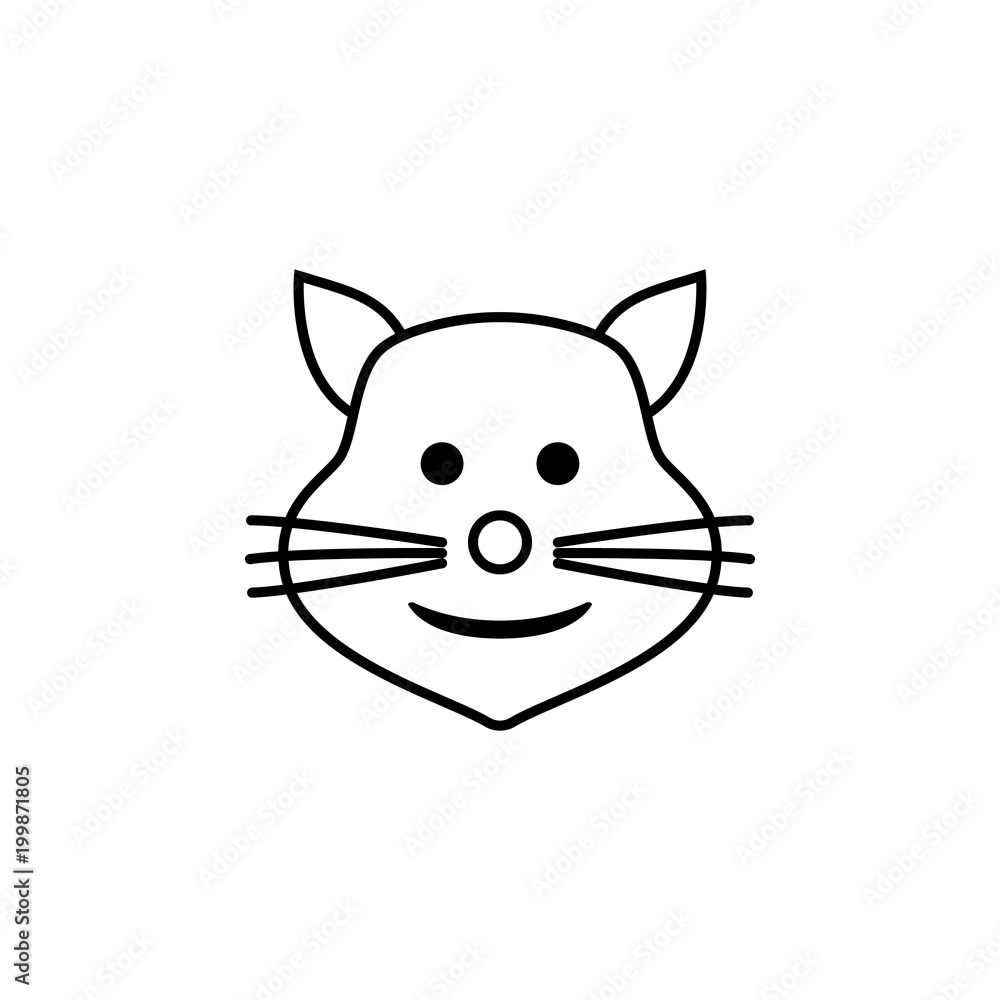 Fototapeta premium cat with a smile icon. Detailed set of avatars of professions icons. Premium quality line graphic design. One of the collection icons for websites, web design, mobile app