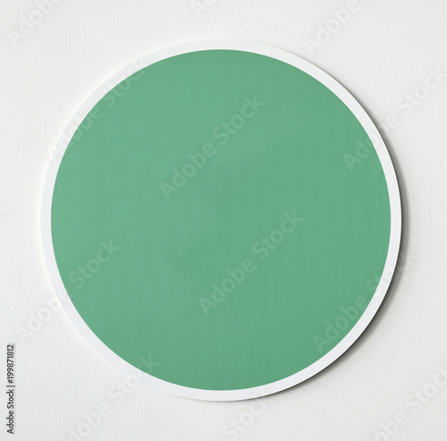 Green circle button icon isolated photo