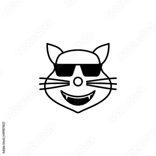 cool cat icon. Detailed set of avatars of professions icons. Premium quality line graphic design. One of the collection icons for websites, web design, mobile app
