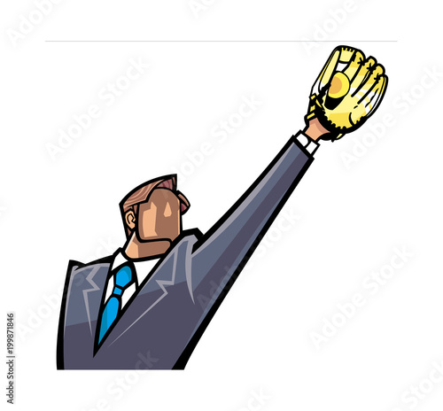 Close-up of man catching ball