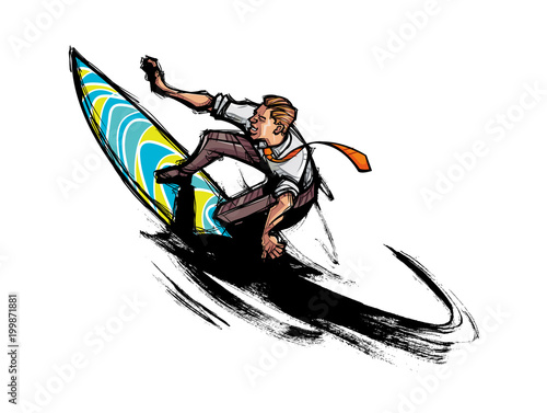 Side view of man rafting