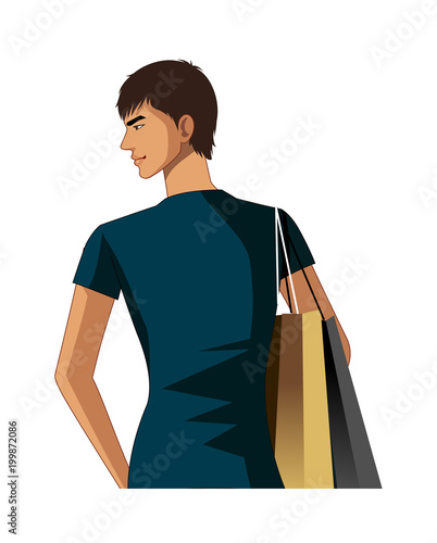 Rear view of man standing
