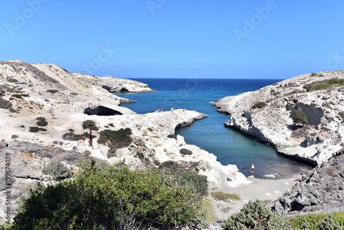 The strange beach Papafragas in Milos Island, Greece photo