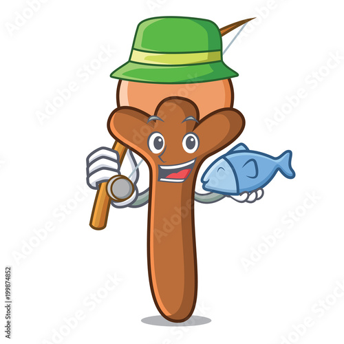 Fishing cloves mascot cartoon style
