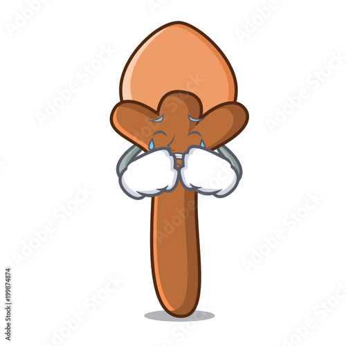 Crying cloves mascot cartoon style
