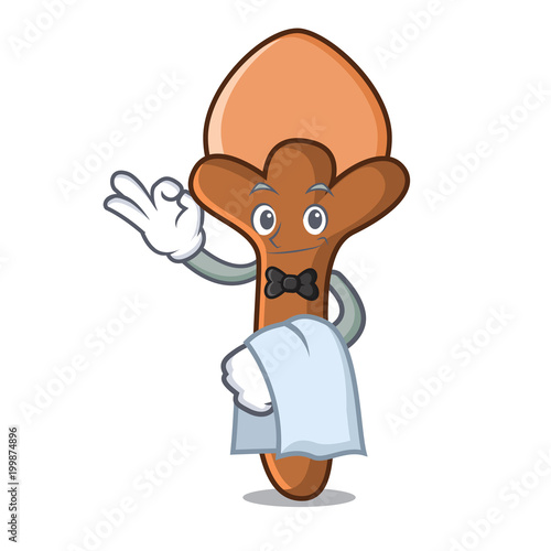 Waiter cloves mascot cartoon style