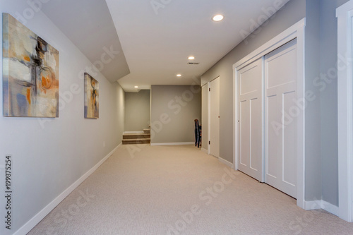 Принти на полотні Wide hallway of home basement