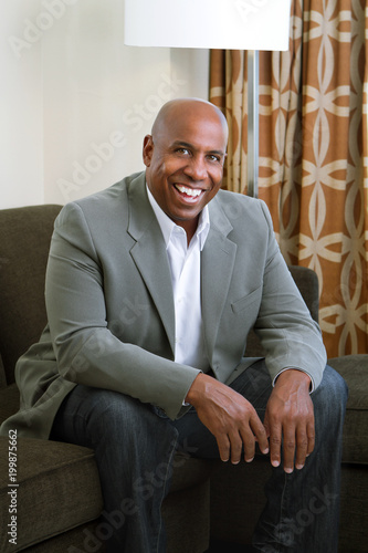 African American man smiling.