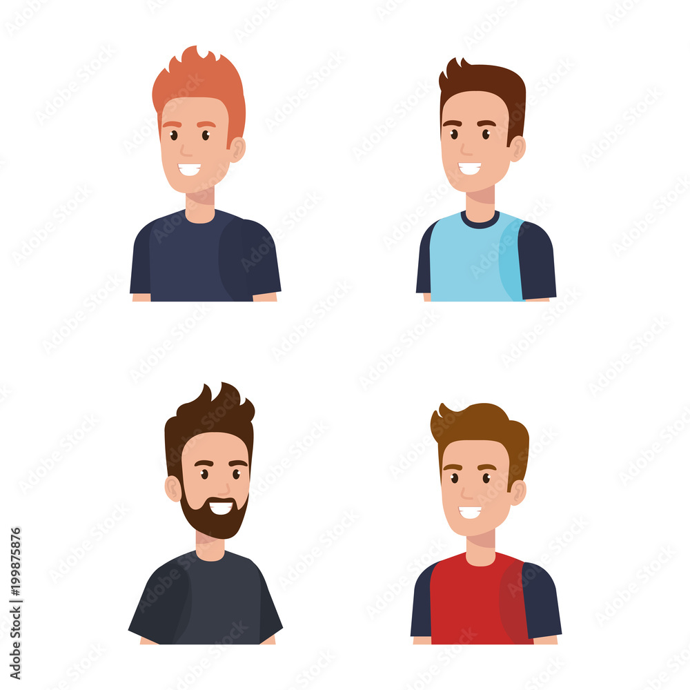 young men avatars characters vector illustration design young men avatars characters vector illustration design